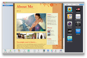 A screenshot of iWeb 3.0.1, part of iLife '09