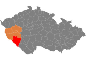 District location in the Plzeň Region within the Czech Republic