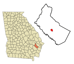Location in Long County and the state of Georgia