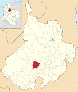 Location of the municipality and town of Santa Helena del Opón in the Santander Department of Colombia.