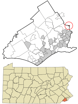 Location in Delaware County and the U.S. state of Pennsylvania