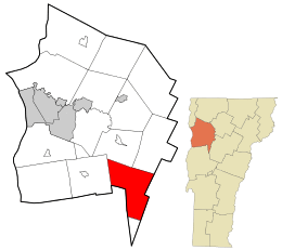 Location in Chittenden County and the state of Vermont.