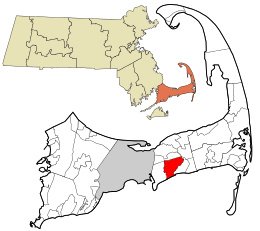 Location in Barnstable County and the state of Massachusetts.