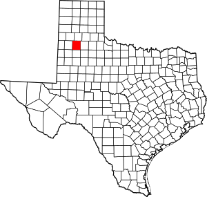 Map of Texas highlighting Hale County