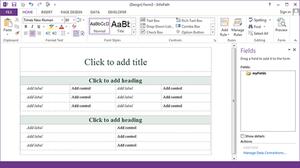 Screenshot of Microsoft InfoPath 2013 running on Windows 7