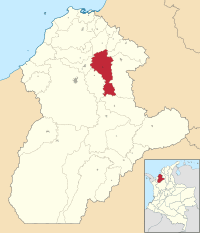 Location in the Department of Cordoba.
