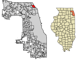 Location of Winnetka in Cook County, Illinois