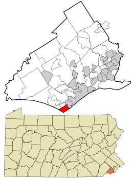 Location in Delaware County and the U.S. state of Pennsylvania.