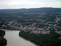 Pittston City aerial view looking northeast
