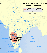 Map of Kadamba Empire in 500 AD