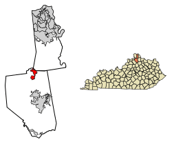 Location of Crittenden in Grant and Kenton counties.