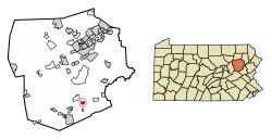 Location of Freeland in Luzerne County, Pennsylvania