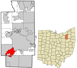 Location in Summit County and the state of Ohio.