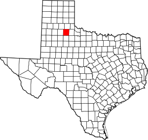 Map of Texas highlighting Motley County