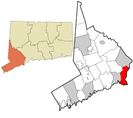 Location in Fairfield County and the state of Connecticut.