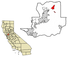 Location of Dixon in Solano County, California